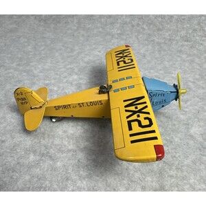 VINTAGE SPIRIT OF ST LOUIS TIN TOY AIRPLANE HTC JAPAN CIRCA 1960
